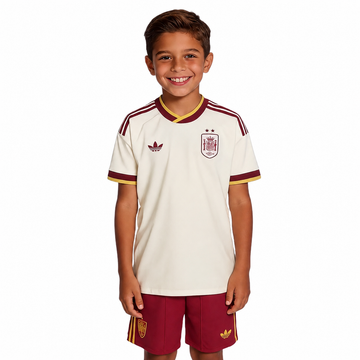 Spain Away World Cup 2026 Kids 2 Star Jersey + Pant Set